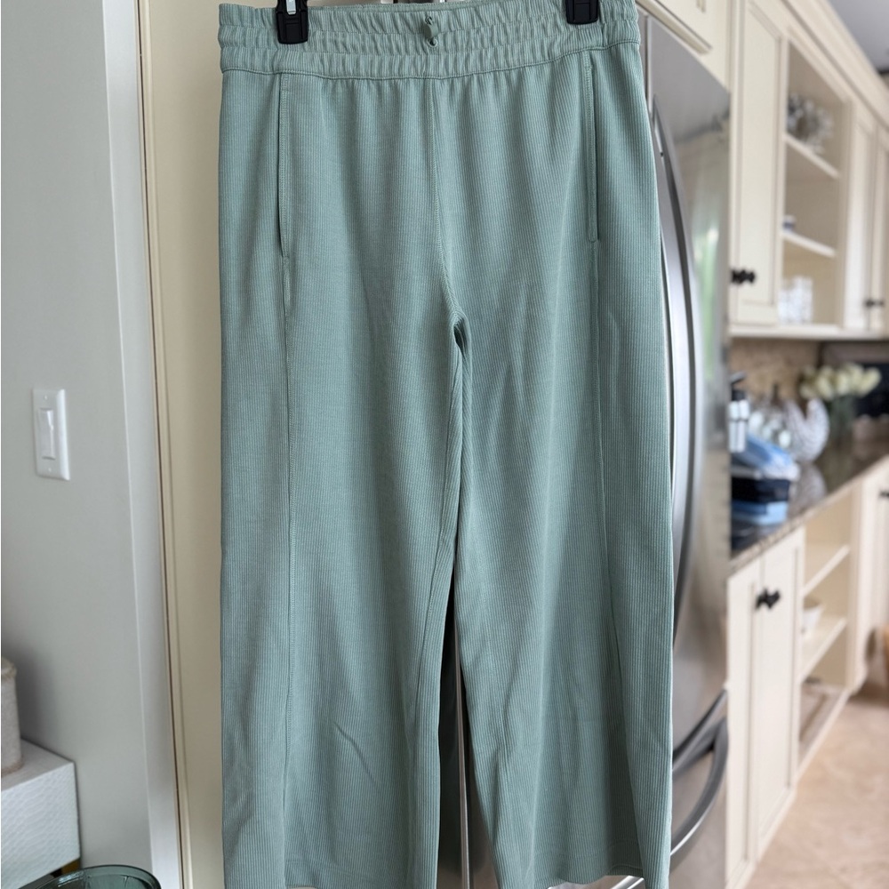 Lululemon Sage Green Cropped Wide Leg Pants